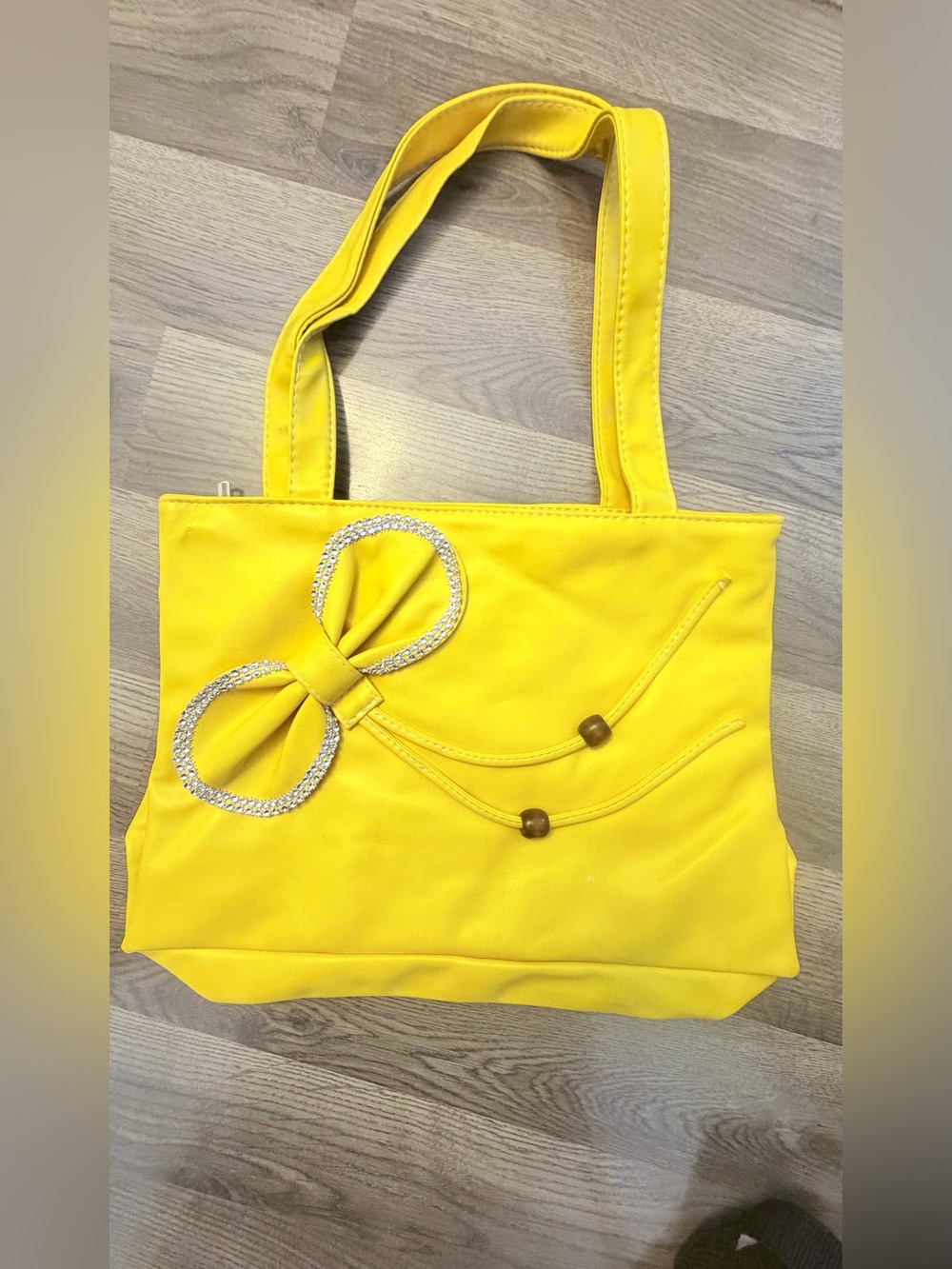 Yellow Bow-Accent Tote Bag - Women